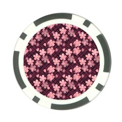 Cherry Blossoms Japanese Style Pink Poker Chip Card Guard (10 Pack) by Pakrebo