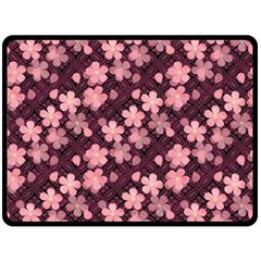 Cherry Blossoms Japanese Style Pink Fleece Blanket (large)  by Pakrebo