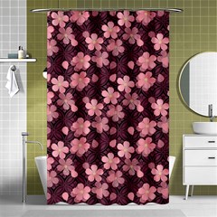 Cherry Blossoms Japanese Style Pink Shower Curtain 48  X 72  (small)  by Pakrebo