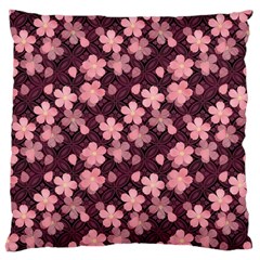 Cherry Blossoms Japanese Style Pink Large Cushion Case (two Sides) by Pakrebo