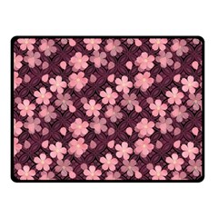 Cherry Blossoms Japanese Style Pink Double Sided Fleece Blanket (small)  by Pakrebo