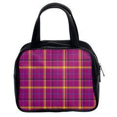 Plaid Tartan Background Wallpaper Classic Handbag (two Sides) by Pakrebo