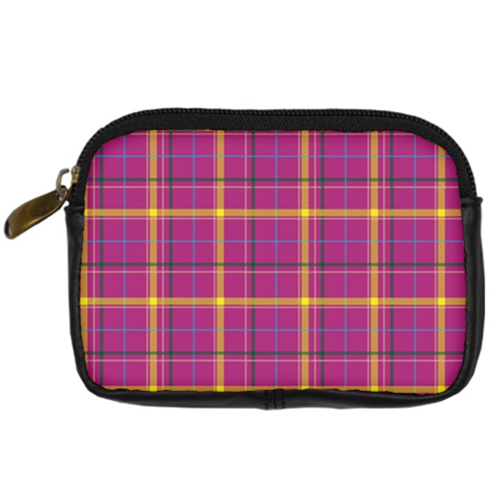 Plaid Tartan Background Wallpaper Digital Camera Leather Case