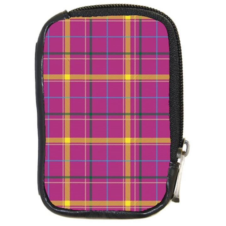 Plaid Tartan Background Wallpaper Compact Camera Leather Case