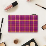 Plaid Tartan Background Wallpaper Cosmetic Bag (Small) Back