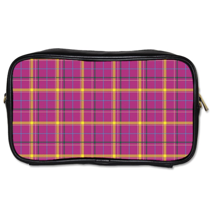 Plaid Tartan Background Wallpaper Toiletries Bag (Two Sides)