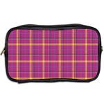 Plaid Tartan Background Wallpaper Toiletries Bag (Two Sides) Back