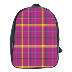 Plaid Tartan Background Wallpaper School Bag (xl) by Pakrebo