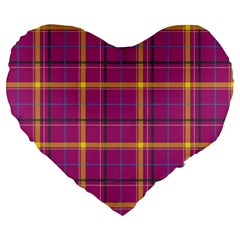 Plaid Tartan Background Wallpaper Large 19  Premium Flano Heart Shape Cushions by Pakrebo