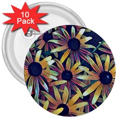 Spring Floral Black Eyed Susan 3  Buttons (10 pack) 