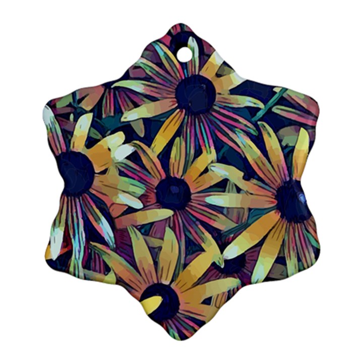 Spring Floral Black Eyed Susan Ornament (Snowflake)