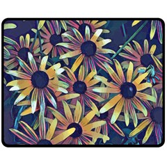 Spring Floral Black Eyed Susan Double Sided Fleece Blanket (medium)  by Pakrebo