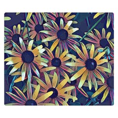 Spring Floral Black Eyed Susan Double Sided Flano Blanket (Small) 