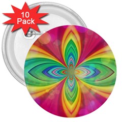 Color Abstract Form Ellipse Bokeh 3  Buttons (10 Pack)  by Pakrebo