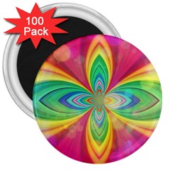 Color Abstract Form Ellipse Bokeh 3  Magnets (100 Pack) by Pakrebo