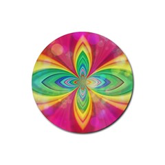 Color Abstract Form Ellipse Bokeh Rubber Coaster (round)  by Pakrebo