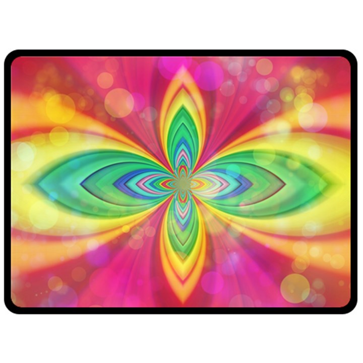 Color Abstract Form Ellipse Bokeh Fleece Blanket (Large) 