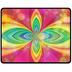 Color Abstract Form Ellipse Bokeh Fleece Blanket (medium)  by Pakrebo