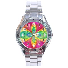 Color Abstract Form Ellipse Bokeh Stainless Steel Analogue Watch by Pakrebo