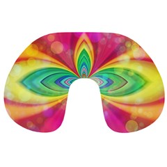 Color Abstract Form Ellipse Bokeh Travel Neck Pillows by Pakrebo