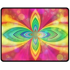 Color Abstract Form Ellipse Bokeh Double Sided Fleece Blanket (medium)  by Pakrebo