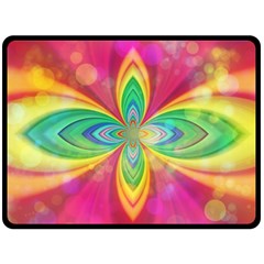 Color Abstract Form Ellipse Bokeh Double Sided Fleece Blanket (large)  by Pakrebo