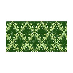 White Flowers Green Damask Yoga Headband by Pakrebo