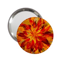 Flower Blossom Red Orange Abstract 2 25  Handbag Mirrors by Pakrebo