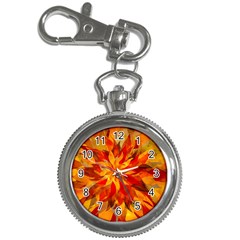 Flower Blossom Red Orange Abstract Key Chain Watches