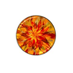 Flower Blossom Red Orange Abstract Hat Clip Ball Marker (10 pack)