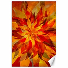 Flower Blossom Red Orange Abstract Canvas 20  x 30 