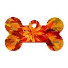 Flower Blossom Red Orange Abstract Dog Tag Bone (Two Sides)