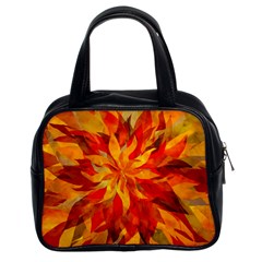 Flower Blossom Red Orange Abstract Classic Handbag (two Sides) by Pakrebo