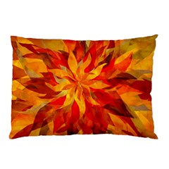 Flower Blossom Red Orange Abstract Pillow Case