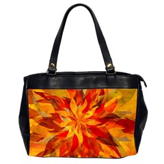 Flower Blossom Red Orange Abstract Oversize Office Handbag (2 Sides) by Pakrebo