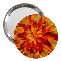 Flower Blossom Red Orange Abstract 3  Handbag Mirrors by Pakrebo