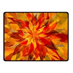 Flower Blossom Red Orange Abstract Double Sided Fleece Blanket (Small)  45 x34  Blanket Front