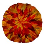 Flower Blossom Red Orange Abstract Large 18  Premium Flano Round Cushions Back