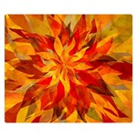 Flower Blossom Red Orange Abstract Double Sided Flano Blanket (Small)  50 x40  Blanket Front