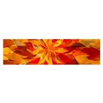 Flower Blossom Red Orange Abstract Satin Scarf (Oblong) Front