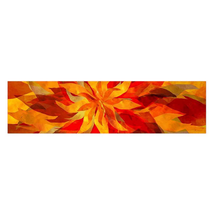 Flower Blossom Red Orange Abstract Satin Scarf (Oblong)