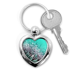 Dandelion Seeds Flower Nature Key Chains (heart)  by Pakrebo