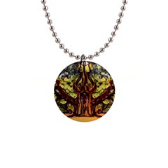 Tree Monster Maestro Landscape 1  Button Necklace by Pakrebo