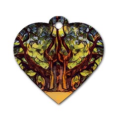 Tree Monster Maestro Landscape Dog Tag Heart (one Side) by Pakrebo