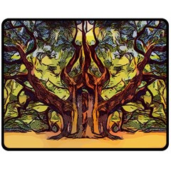 Tree Monster Maestro Landscape Fleece Blanket (medium)  by Pakrebo