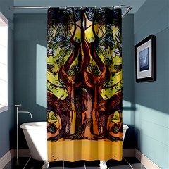 Tree Monster Maestro Landscape Shower Curtain 36  X 72  (stall)  by Pakrebo