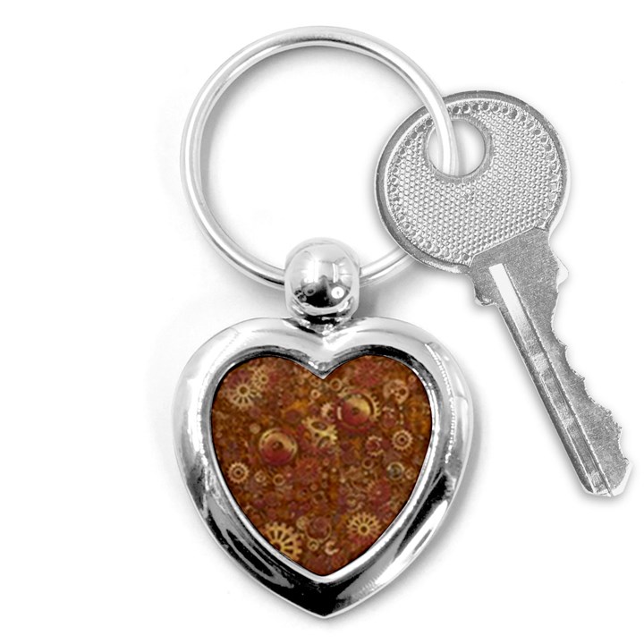 Gears Cogs Industrial Machinery Key Chains (Heart) 