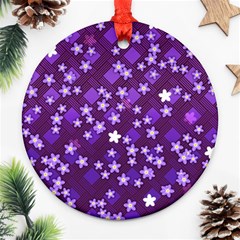 Textile Cross Pattern Square Ornament (round) by Pakrebo