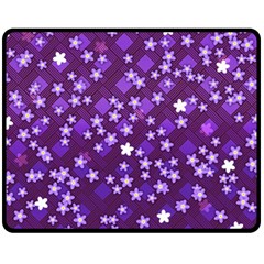 Textile Cross Pattern Square Fleece Blanket (medium)  by Pakrebo