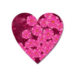 Cherry Blossoms Floral Design Heart Magnet by Pakrebo